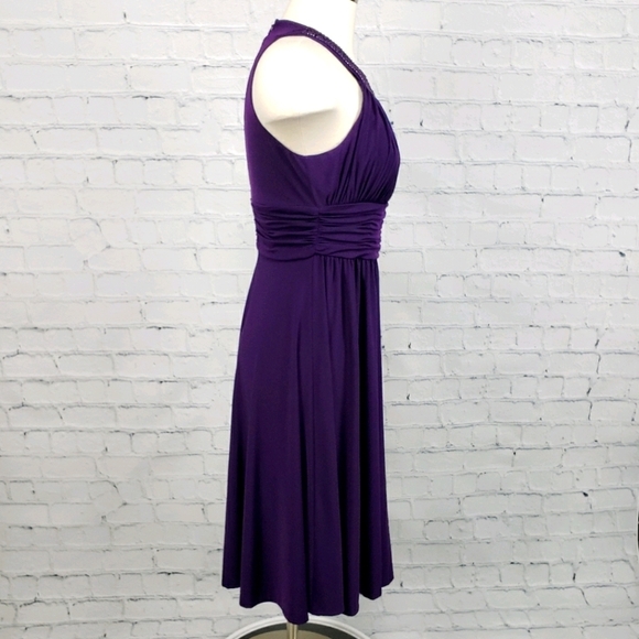 Jessica Howard Womens Formal Dress Size 4 Deep Purple Prom Flowy Evening Gown - Picture 3 of 13